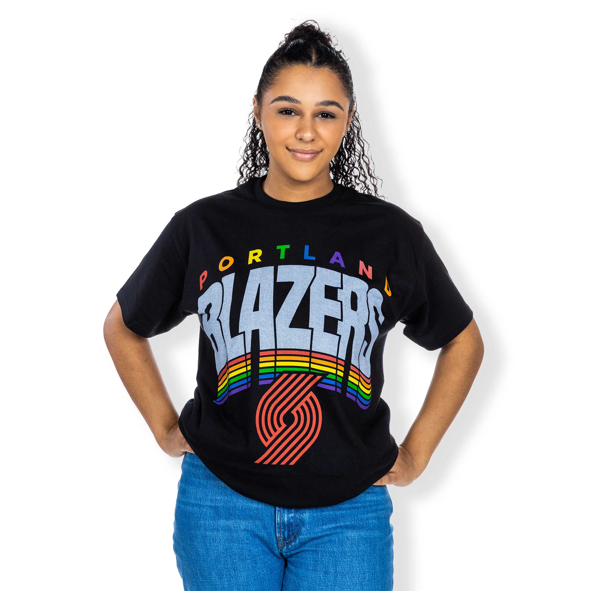 Portland Trail Blazers Junk Food Team Rainbow Blazers Tee - Image 5